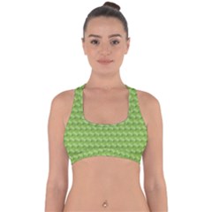 Green Pattern Ornate Background Cross Back Hipster Bikini Top 