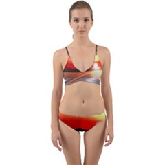 Sunset Water River Sea Sunrays Wrap Around Bikini Set by Mariart