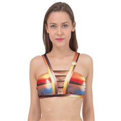 Sunset Water River Sea Sunrays Cage Up Bikini Top by Mariart