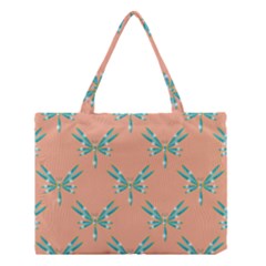 Turquoise Dragonfly Insect Paper Medium Tote Bag by Alisyart