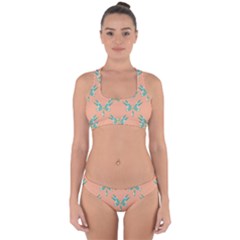 Turquoise Dragonfly Insect Paper Cross Back Hipster Bikini Set by Alisyart