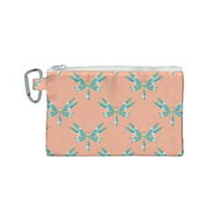 Turquoise Dragonfly Insect Paper Canvas Cosmetic Bag (small) by Alisyart