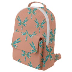 Turquoise Dragonfly Insect Paper Flap Pocket Backpack (small)