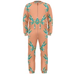 Turquoise Dragonfly Insect Paper Onepiece Jumpsuit (men) 