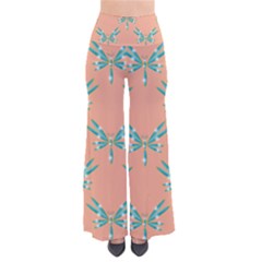 Turquoise Dragonfly Insect Paper So Vintage Palazzo Pants