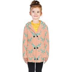 Turquoise Dragonfly Insect Paper Kids  Double Breasted Button Coat by Alisyart