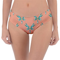 Turquoise Dragonfly Insect Paper Reversible Classic Bikini Bottoms