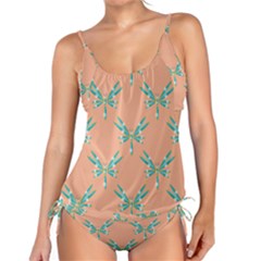 Turquoise Dragonfly Insect Paper Tankini Set