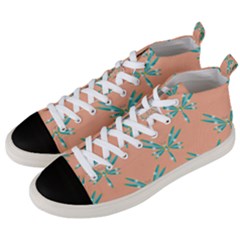 Turquoise Dragonfly Insect Paper Men s Mid-top Canvas Sneakers