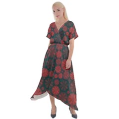 Zappwaits California Cross Front Sharkbite Hem Maxi Dress by zappwaits