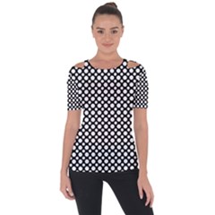 Dot Dots Dotted 2 Black Black Shoulder Cut Out Short Sleeve Top by impacteesstreetwearten