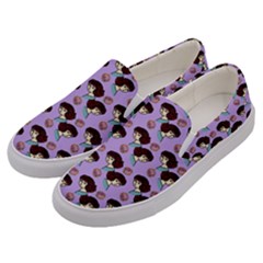 Redhead Girl Pattern Lilac Men s Canvas Slip Ons