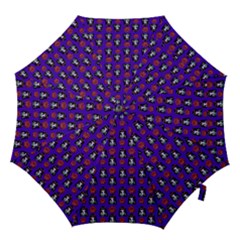 Girl Flower Pattern Royal Blue Hook Handle Umbrellas (large) by snowwhitegirl