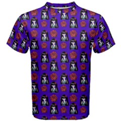 Girl Flower Pattern Royal Blue Men s Cotton Tee by snowwhitegirl