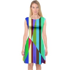 Stripes Interrupted Capsleeve Midi Dress by bloomingvinedesign