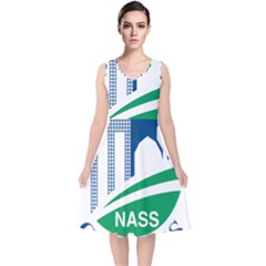 Logo Of Usda National Agricultural Statistical Service V-neck Midi Sleeveless Dress  by abbeyz71