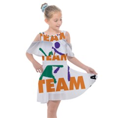 USDA Team Nutrition Logo Kids  Shoulder Cutout Chiffon Dress