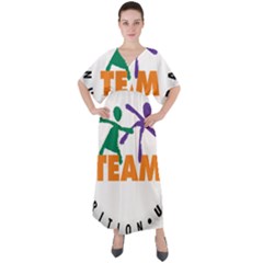 USDA Team Nutrition Logo V-Neck Boho Style Maxi Dress