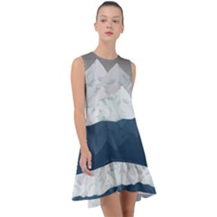 Snow Mountains Sea Sun Landscape Frill Swing Dress by Wegoenart