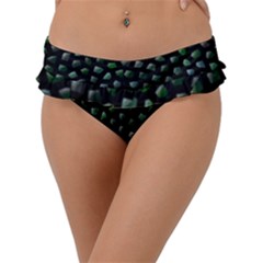Abstract Green Design Scales Frill Bikini Bottom by Wegoenart