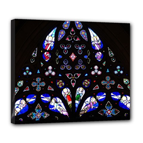 Barcelona Cathedral Spain Stained Glass Deluxe Canvas 24  X 20  (stretched) by Wegoenart