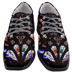 Barcelona Cathedral Spain Stained Glass Women Heeled Oxford Shoes by Wegoenart