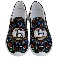 Spain Catalonia Montserrat Church  Stained Glass Men s Lightweight Slip Ons