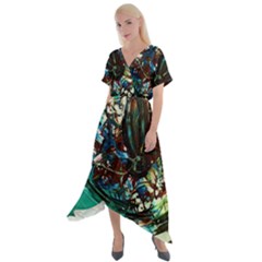 Clock 1 1 Cross Front Sharkbite Hem Maxi Dress