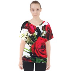 Roses 1 1 V-neck Dolman Drape Top by bestdesignintheworld