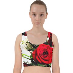 Roses 1 1 Velvet Racer Back Crop Top by bestdesignintheworld