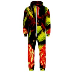 Flowers 1 1 Hooded Jumpsuit (men)  by bestdesignintheworld