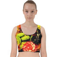 Flowers 1 1 Velvet Racer Back Crop Top