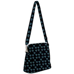 Aqua Pansies Zipper Messenger Bag by snowwhitegirl