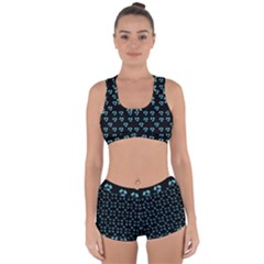 Aqua Pansies Racerback Boyleg Bikini Set by snowwhitegirl