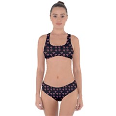 Red Pansies Criss Cross Bikini Set by snowwhitegirl