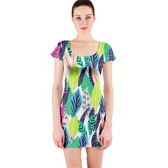 Leaves  Short Sleeve Bodycon Dress by Sobalvarro