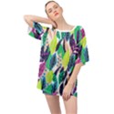 Leaves  Oversized Chiffon Top View1