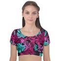 Leaves Velvet Short Sleeve Crop Top  View1