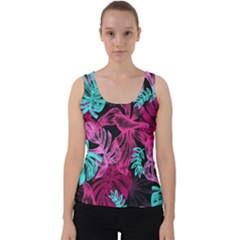 Leaves Velvet Tank Top by Sobalvarro