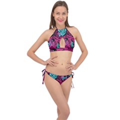 Leaves Cross Front Halter Bikini Set by Sobalvarro