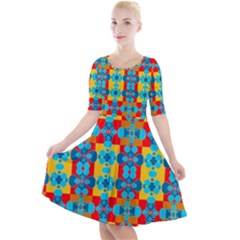 Pop Art  Quarter Sleeve A-line Dress by Sobalvarro