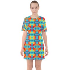 Pop Art  Sixties Short Sleeve Mini Dress by Sobalvarro