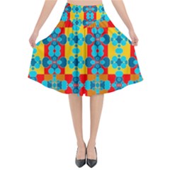 Pop Art  Flared Midi Skirt by Sobalvarro