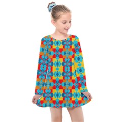 Pop Art  Kids  Long Sleeve Dress by Sobalvarro