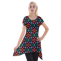 Pattern  Short Sleeve Side Drop Tunic