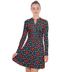 Pattern  Long Sleeve Panel Dress