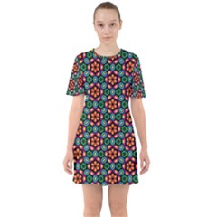 Pattern  Sixties Short Sleeve Mini Dress by Sobalvarro