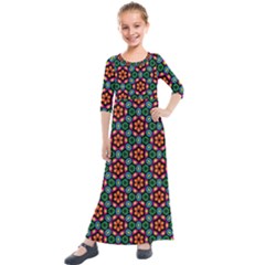 Pattern  Kids  Quarter Sleeve Maxi Dress by Sobalvarro