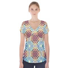 Pattern Short Sleeve Front Detail Top by Sobalvarro