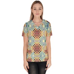 Pattern Women s V-neck Scrub Top by Sobalvarro